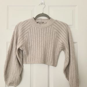 Zara knit crop long sleeve top